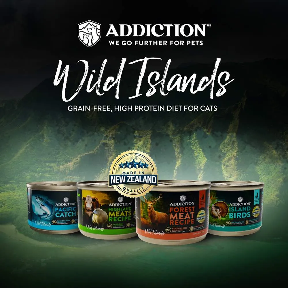 23% OFF: Addiction Wild Islands Pacific Catch Ocean Fish, Salmon, Chicken & Beef Grain-Free Canned Cat Food 185g