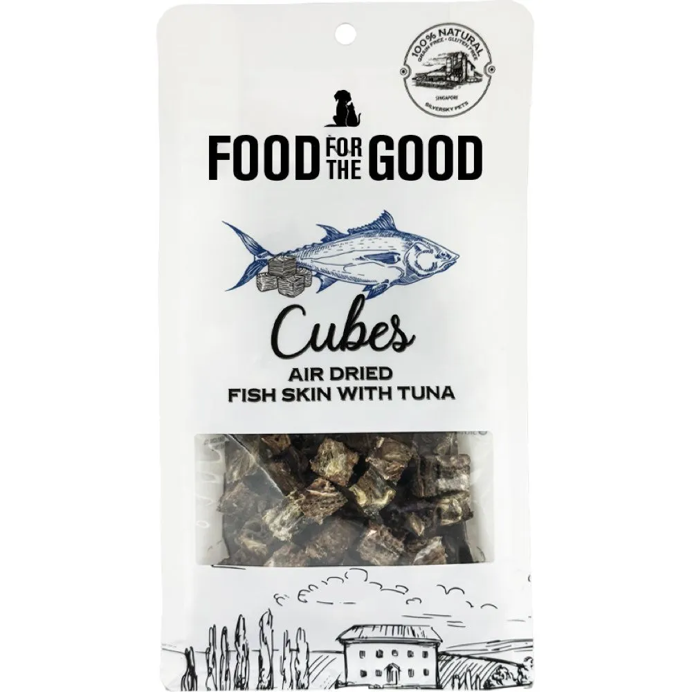 25% OFF: Food For The Good Fish Skin With Tuna Cubes Air-Dried Treats For Cats & Dogs 120g