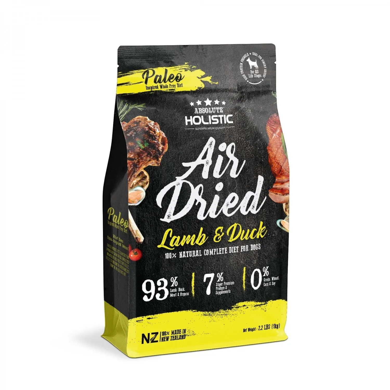 Absolute Holistic Air Dried Dog Food Lamb and Duck 1kg