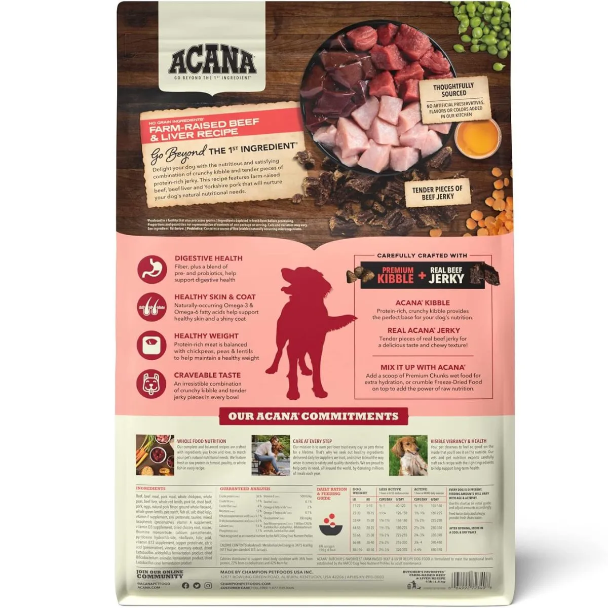 Acana Butcher's Favorites Farm-Raised Beef & Liver Dry Dog Food 4lb