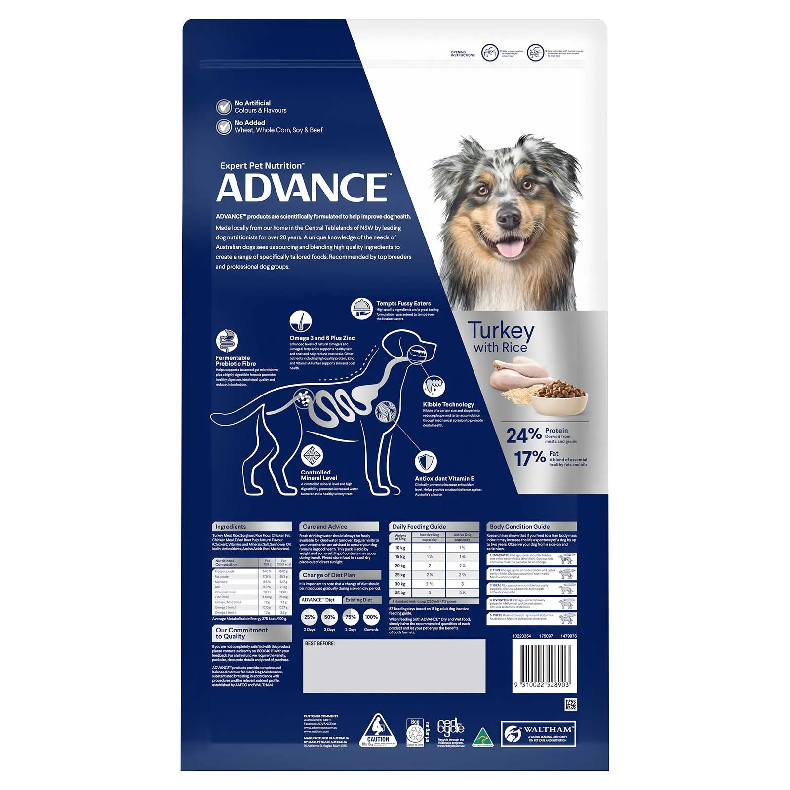 Advance Dog Food Adult Medium Breed Turkey with Rice