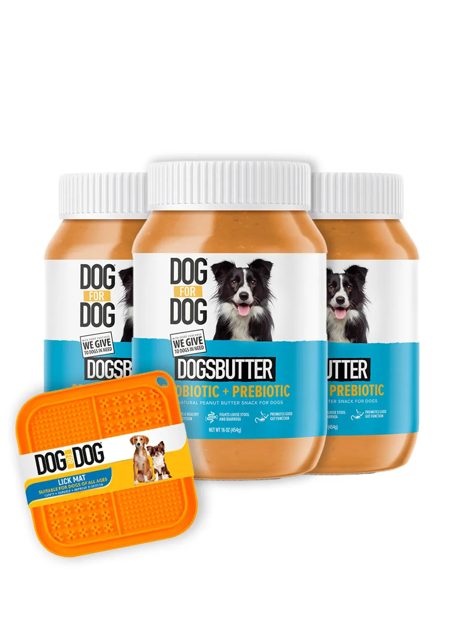 All-Natural Probiotic & Prebiotic DogsButter 16oz Bundle   FREE Lick Mat