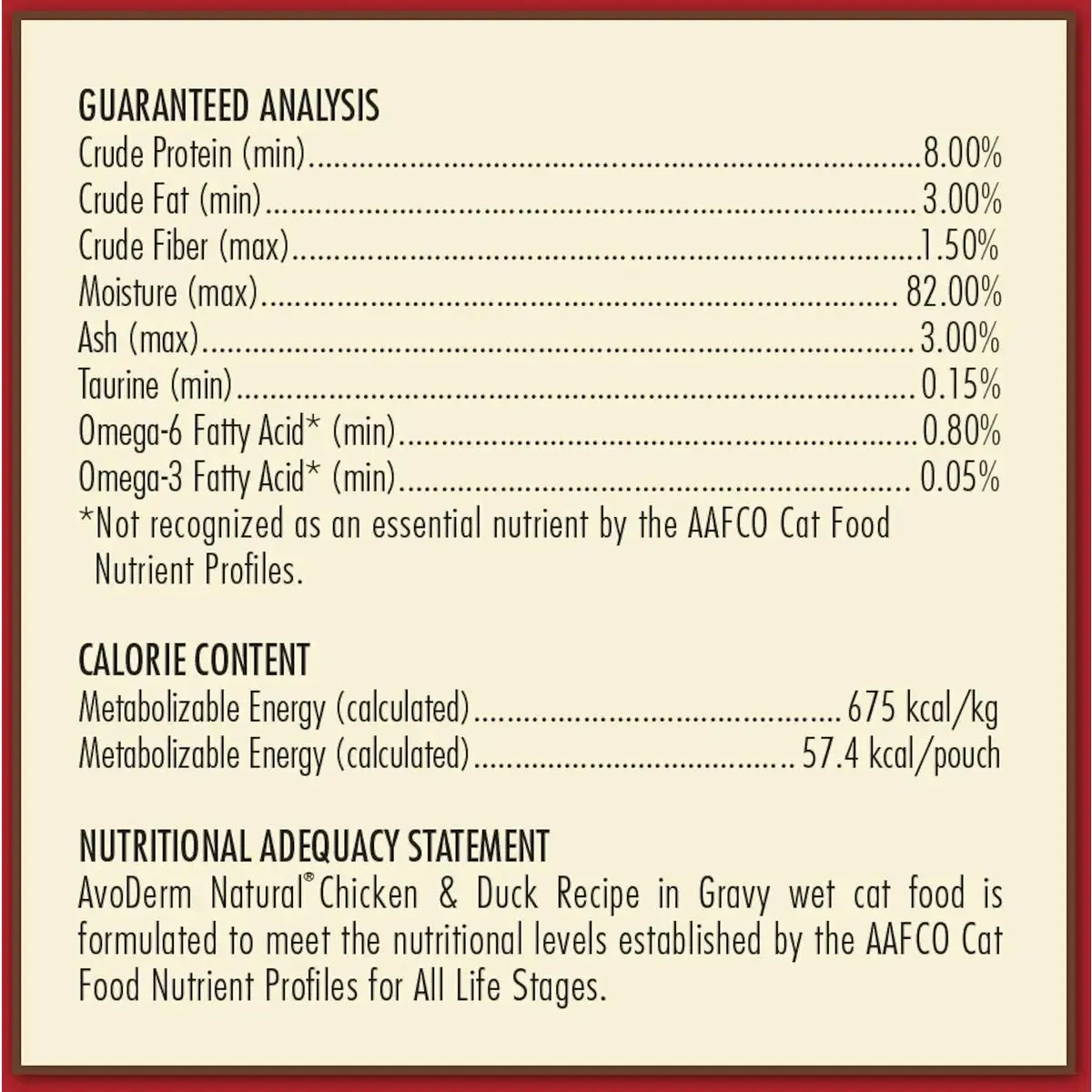 AvoDerm Grain Free Chicken & Duck Recipe in Gravy Cat Food Pouch 24ea/3oz