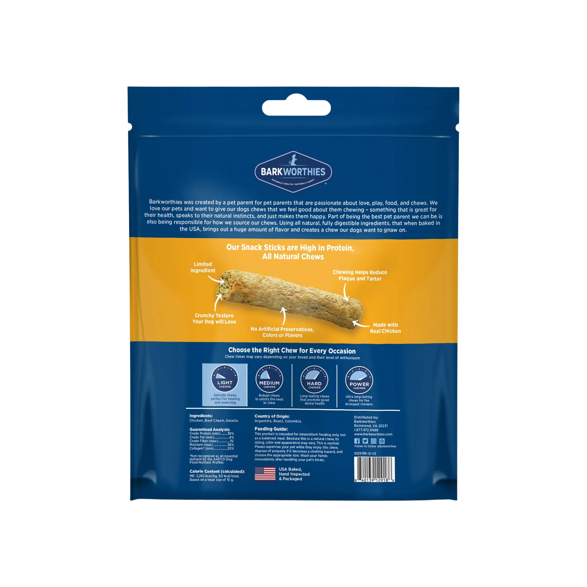 Barkworthies Chicken Quick Sticks Dog Chews