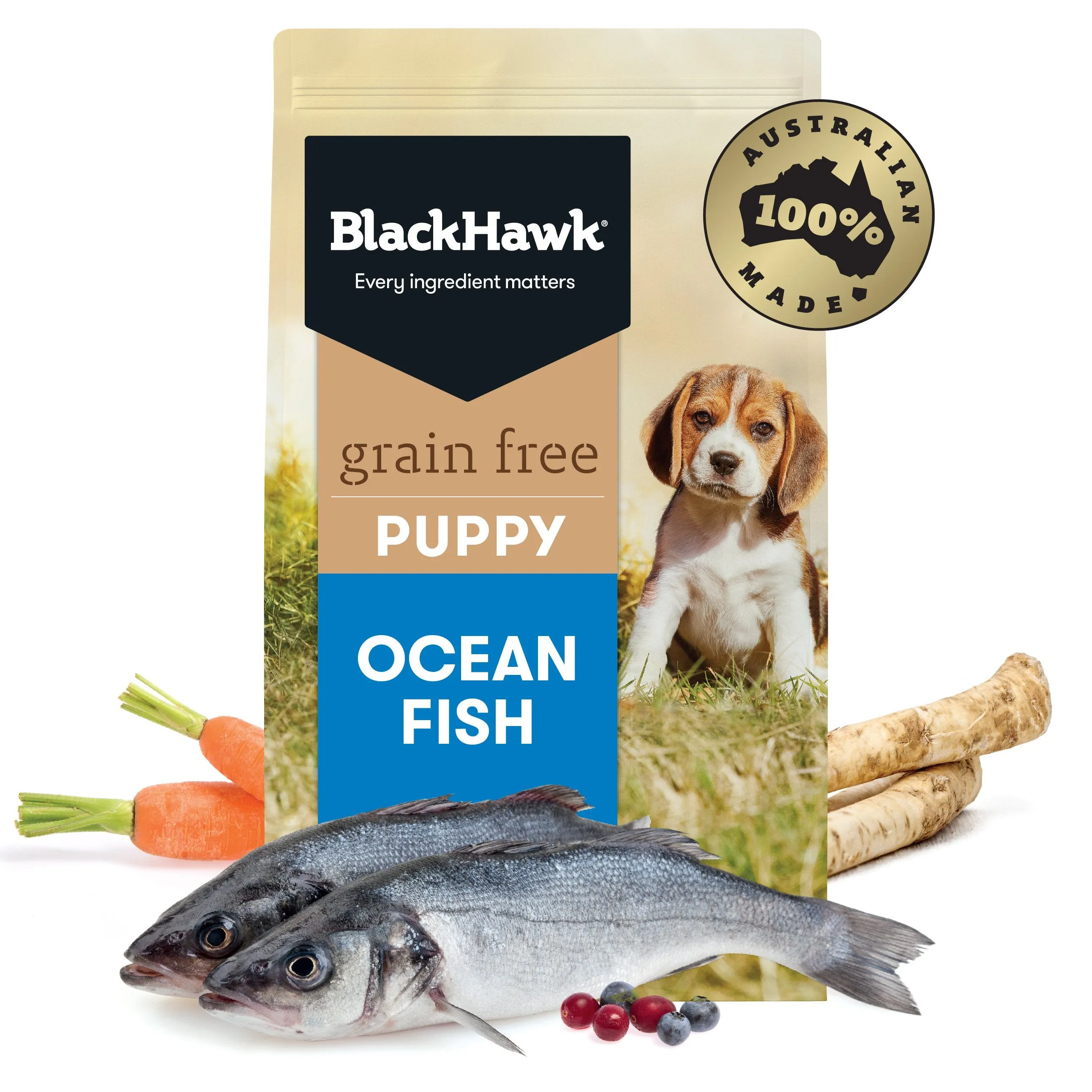 Black Hawk Grain Free Ocean Fish Puppy Dry Dog Food 15kg