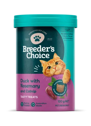 Breeder's Choice Cat Treats Duck with Rosemary & Catnip 120g