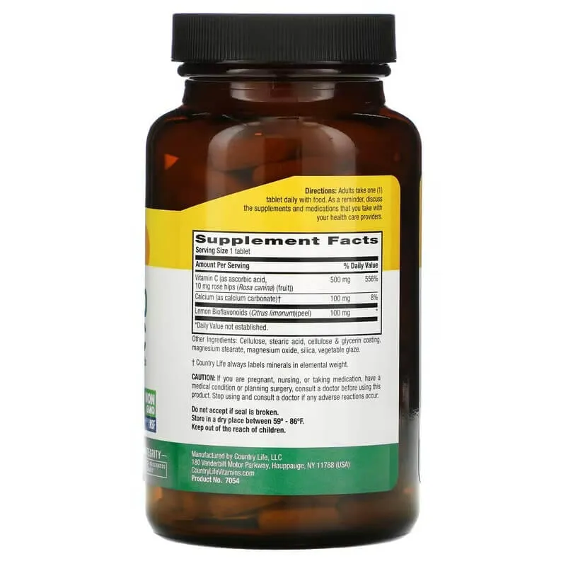 Buffered Vitamin C Country Life 500 mg, 250 tablets