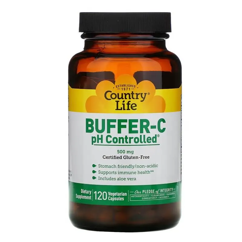 Buffered Vitamin C with pH-control Country Life 500 mg, 120 capsules