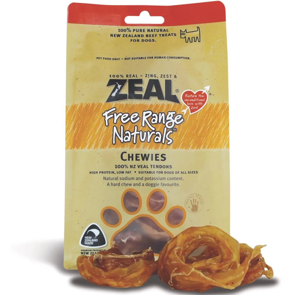 'BUNDLE DEAL': Zeal Free Range Naturals Veal Chewies Dog Treats 125g