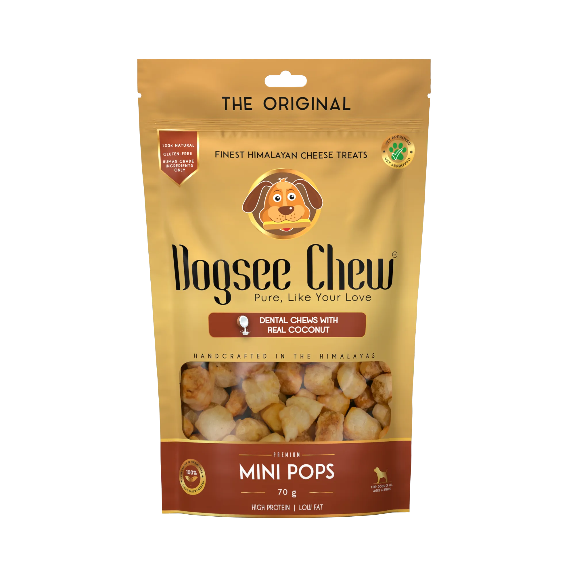 Dogsee Dog Chew Mini Pops Dental Treats with Real Coconut 70g