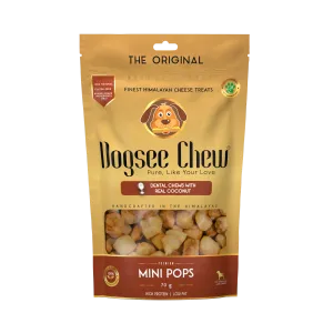 Dogsee Dog Chew Mini Pops Dental Treats with Real Coconut 70g