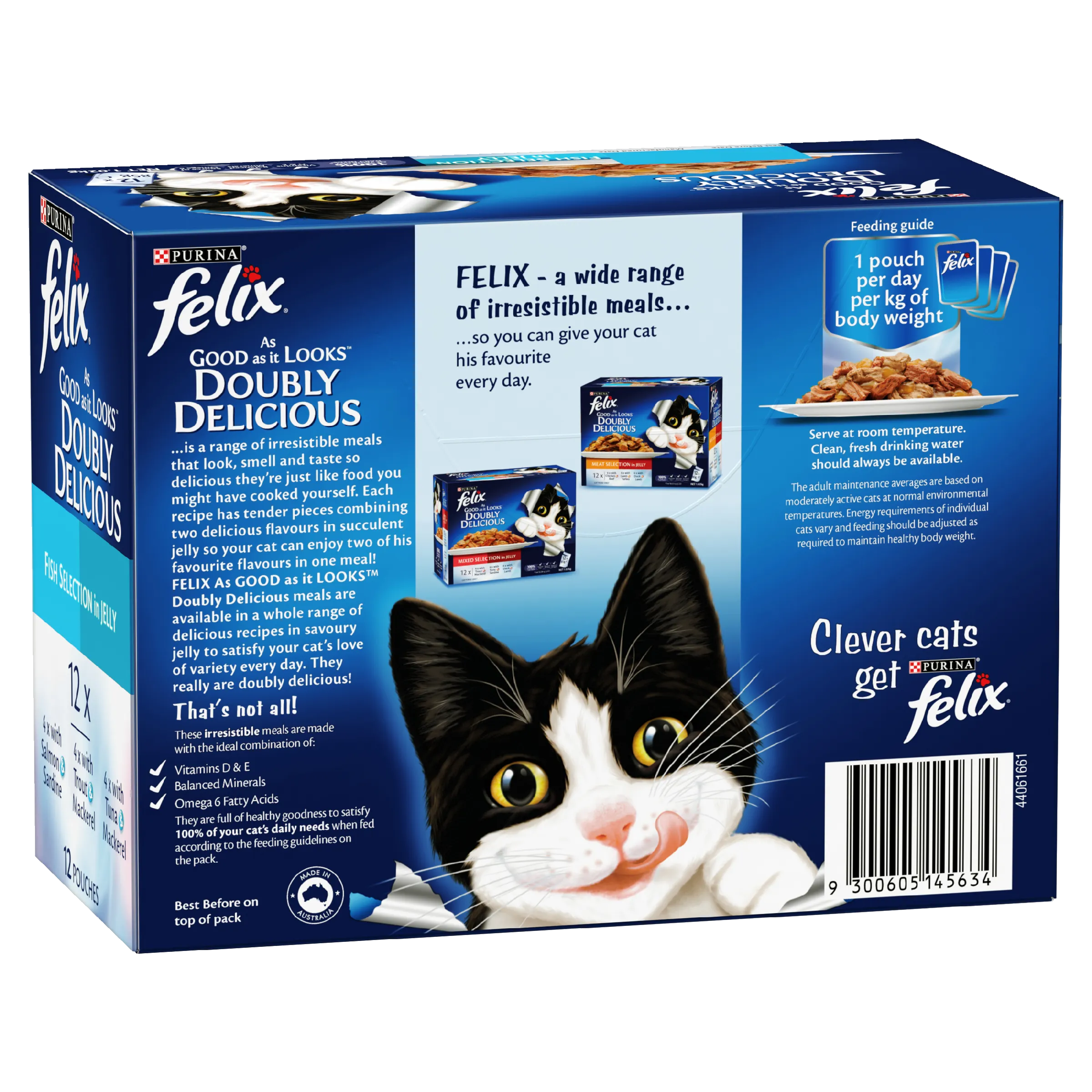 Felix Double Delicious Fish Selection in Jelly Adult Wet Cat Food 85g x 12