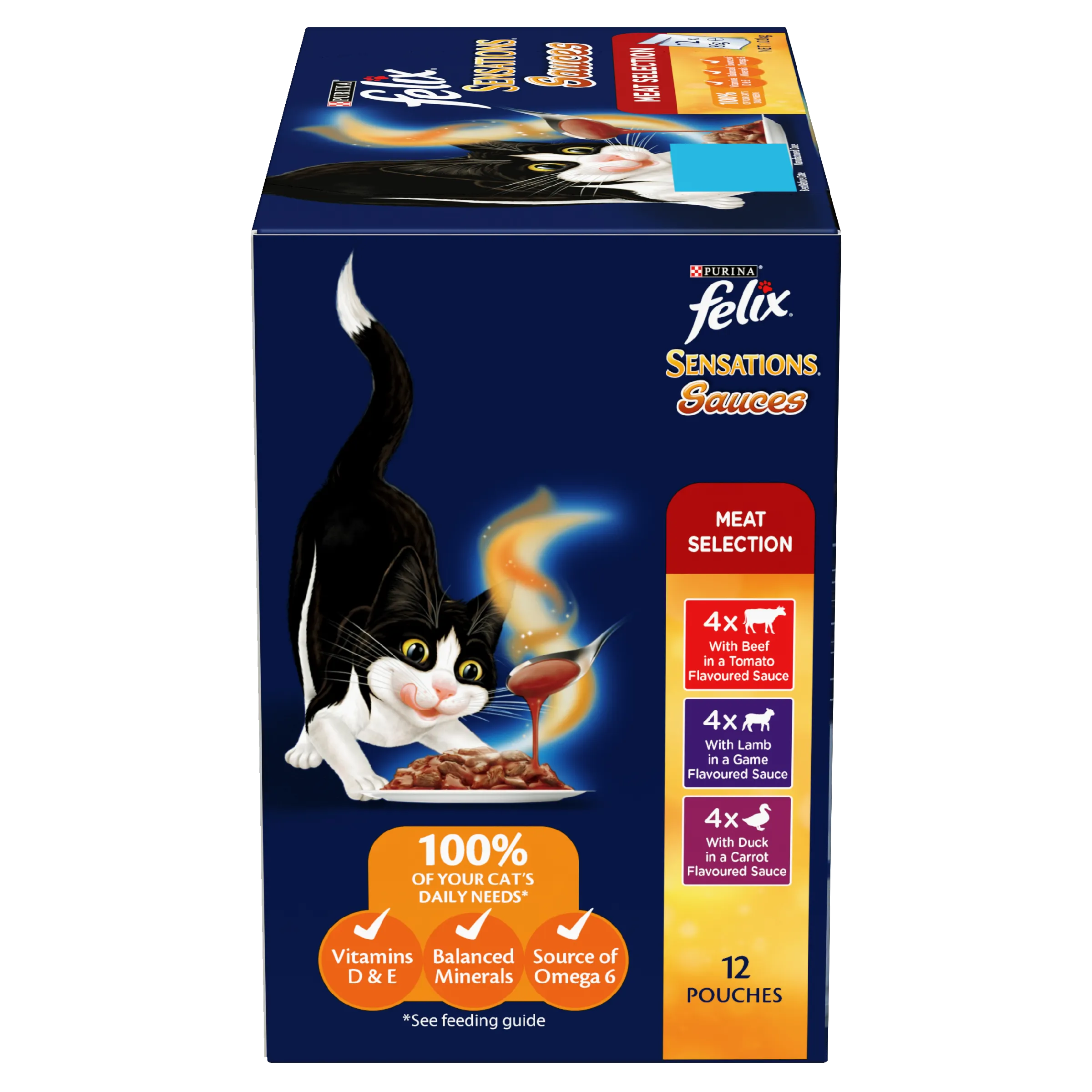 Felix Sensations Sauces Meat Selection Adult Wet Cat Food 85g x 12