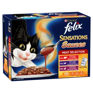 Felix Sensations Sauces Meat Selection Adult Wet Cat Food 85g x 12