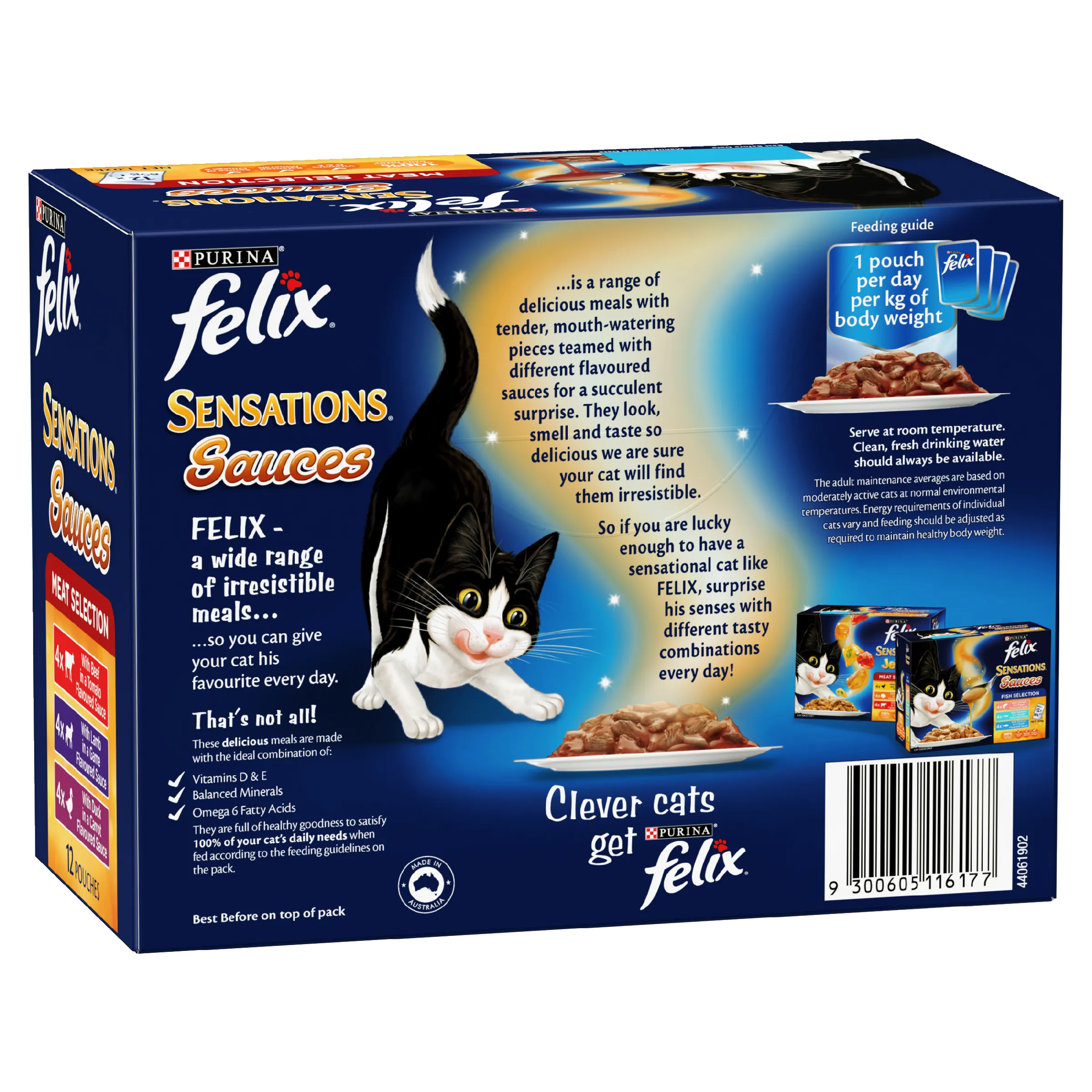 Felix Sensations Sauces Meat Selection Adult Wet Cat Food 85g x 12