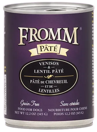 Fromm Grain Free Venison & Lentil Pate Canned Wet Food for Dogs