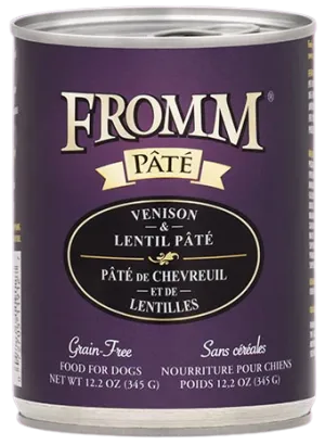 Fromm Grain Free Venison & Lentil Pate Canned Wet Food for Dogs