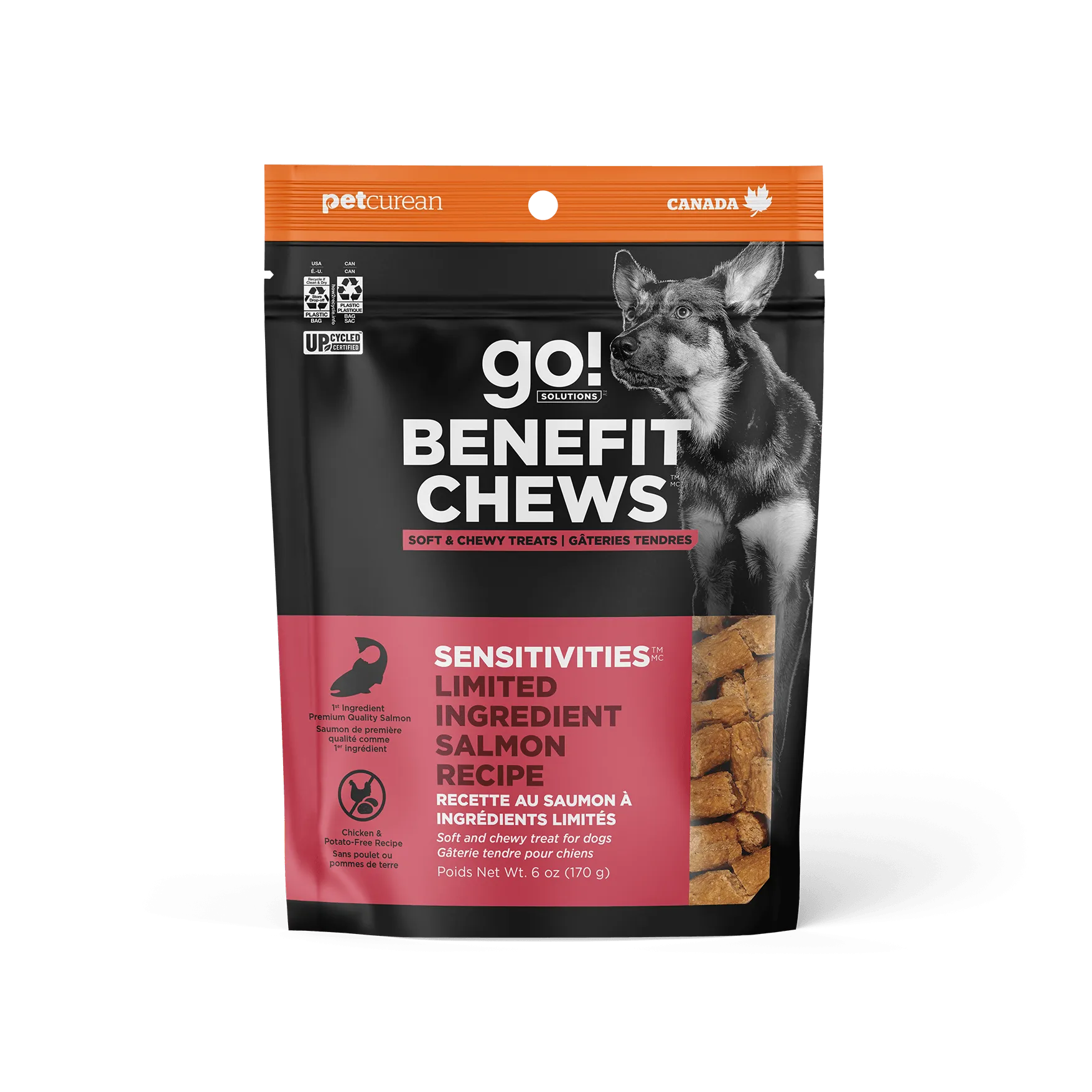 Go! Benefit Chews Sensitivities Limited Ingredient Soft and Chewy Treats Salmon Recipe For Dogs