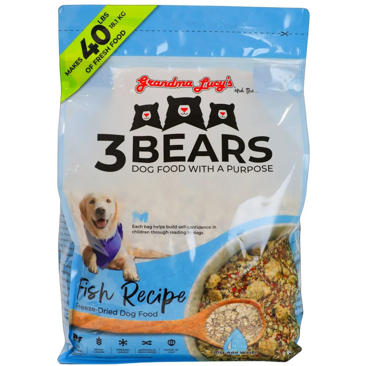 Grandma Lucy's 3 Bears Fish Formula Freeze-Dried Dog Food 8lb