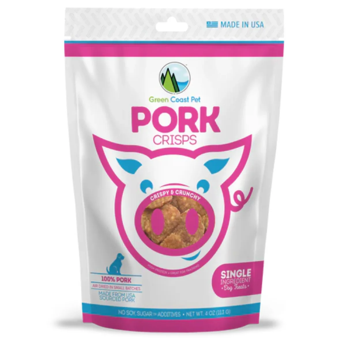 Green Coast Pork Crisps Dry Dog Treats 8oz