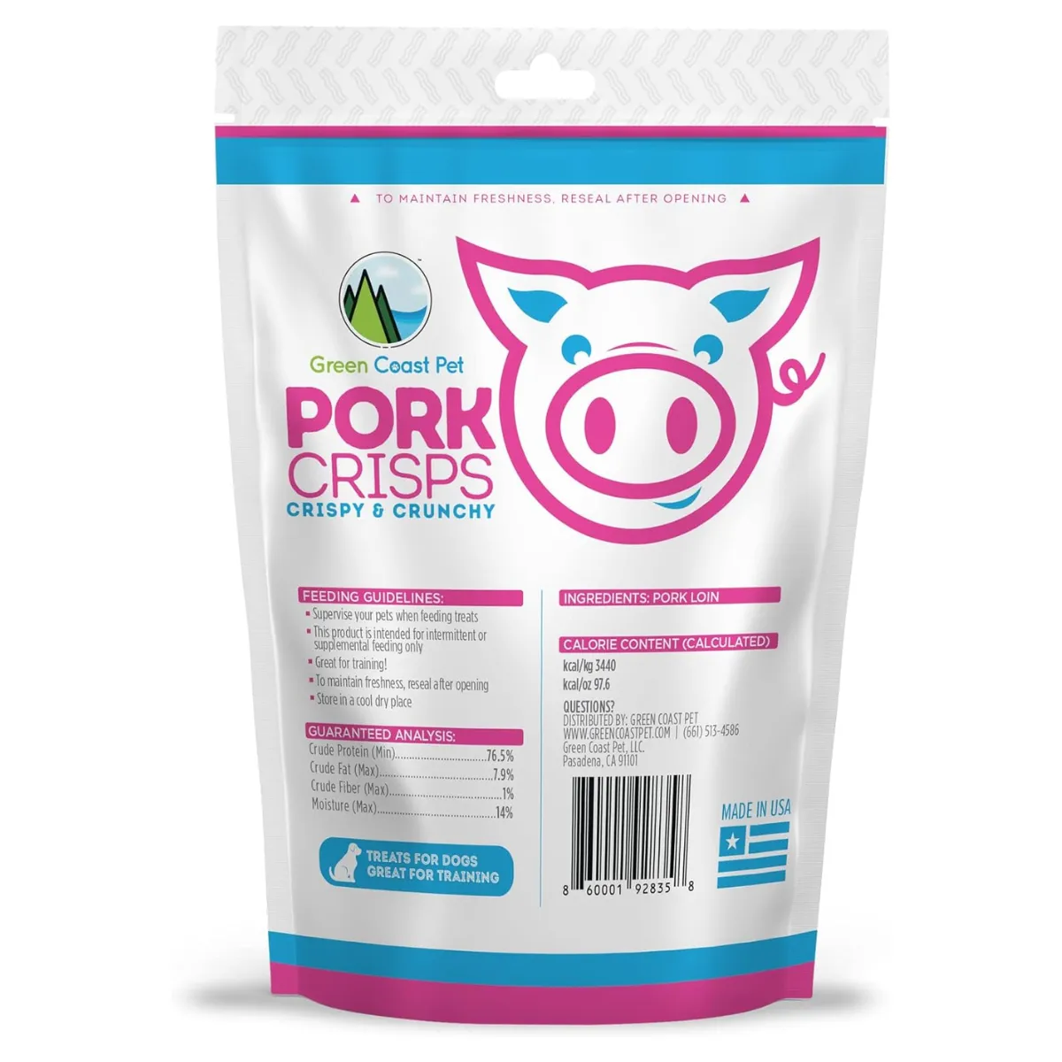 Green Coast Pork Crisps Dry Dog Treats 8oz