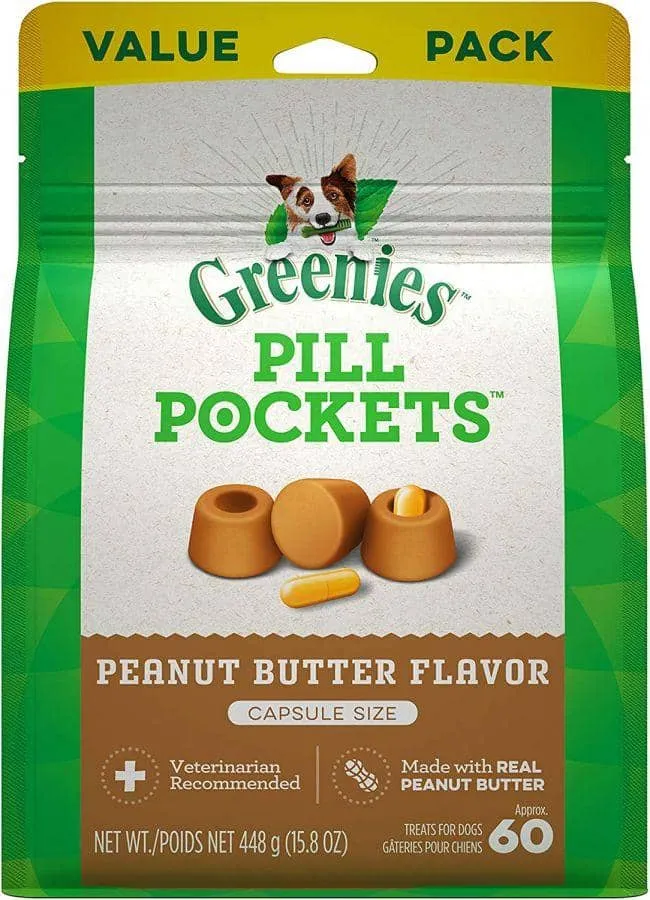 Greenies Pill Pockets Peanut Butter Flavor Capsules - 60 count