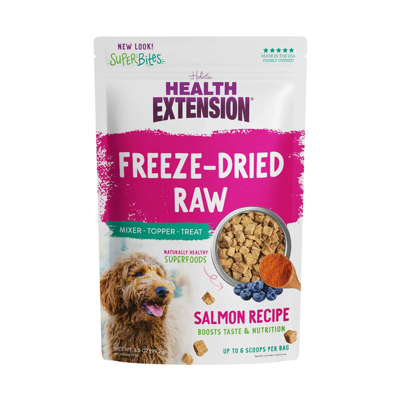 Health Extension Freeze-Dried Raw Mixer-Topper-Treat Salmon Recipe for Dogs