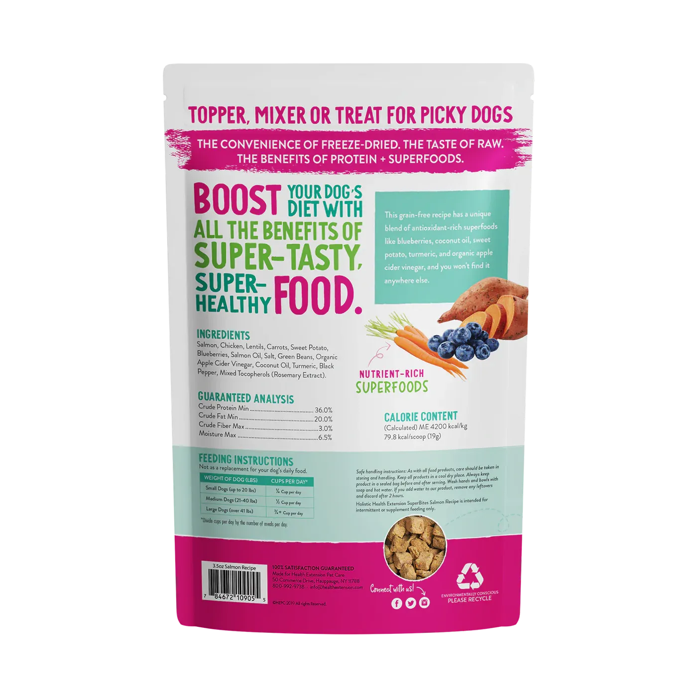 Health Extension Freeze-Dried Raw Mixer-Topper-Treat Salmon Recipe for Dogs