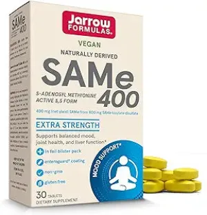 Jarrow Formulas SAM-e, Promotes Joint Strength, Mood and Brain Function 30 Tablets