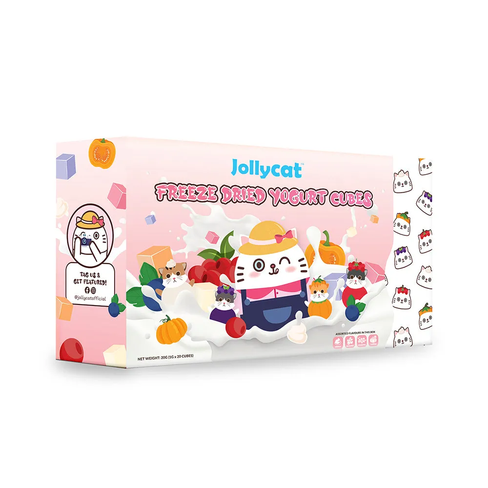 Jolly Cat Freeze-Dried Yogurt Cubes Assorted Flavors Box of 20pcs