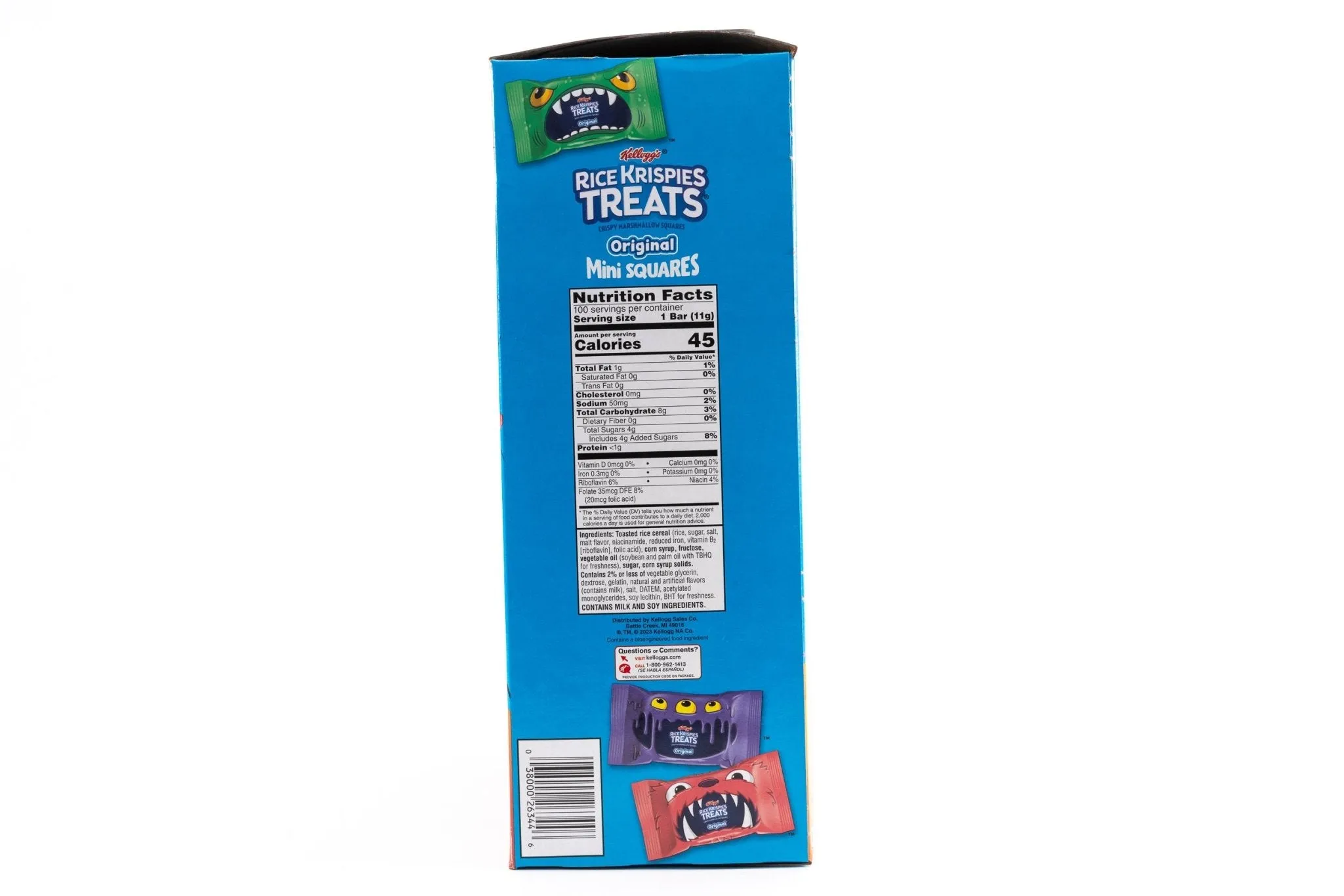 Kelloggs Rice Krispies Treats Mini Squares Snack Bulk Box (0.39 oz, 100 ct.)