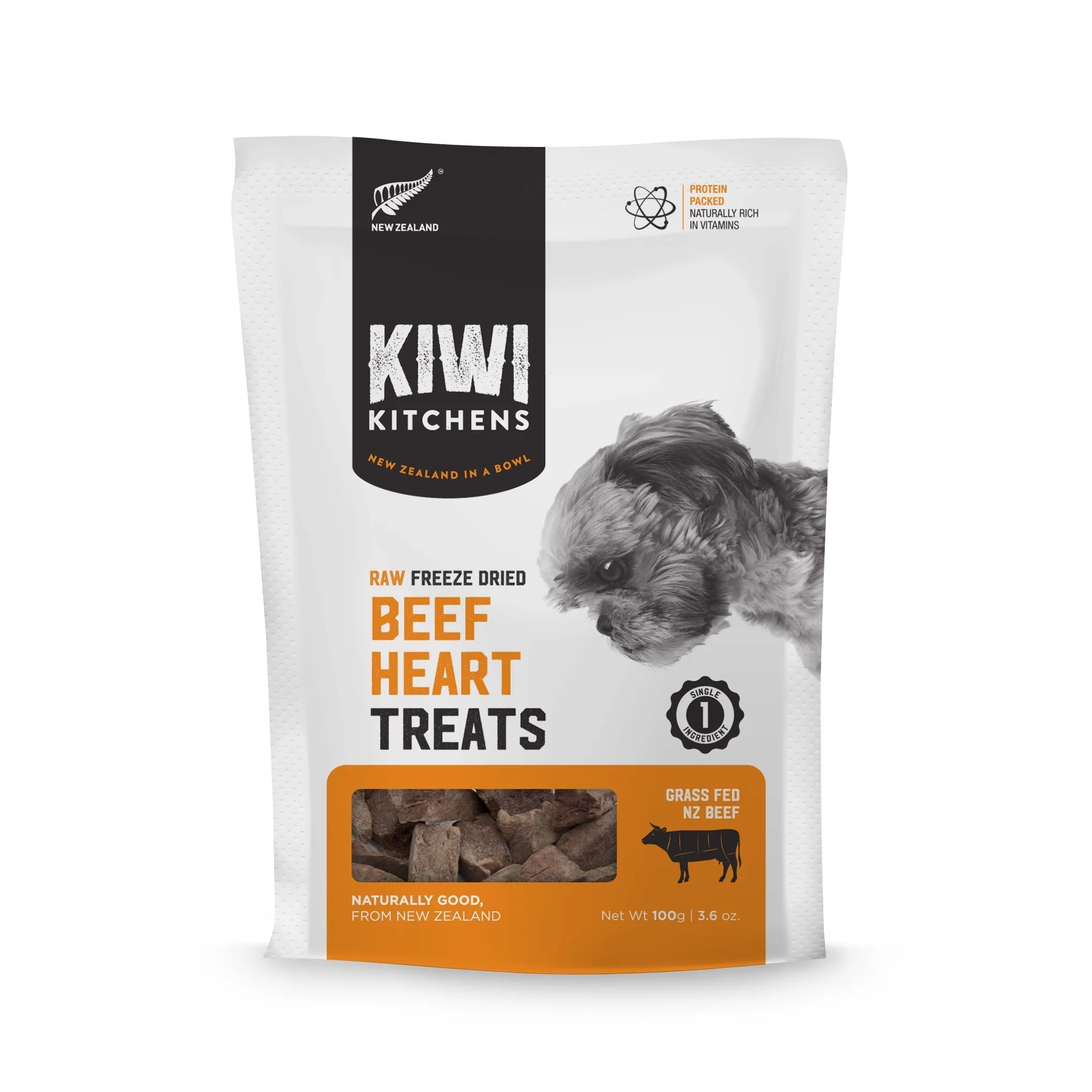 Kiwi Kitchens Beef Heart Freeze Dried Dog Treats 100g