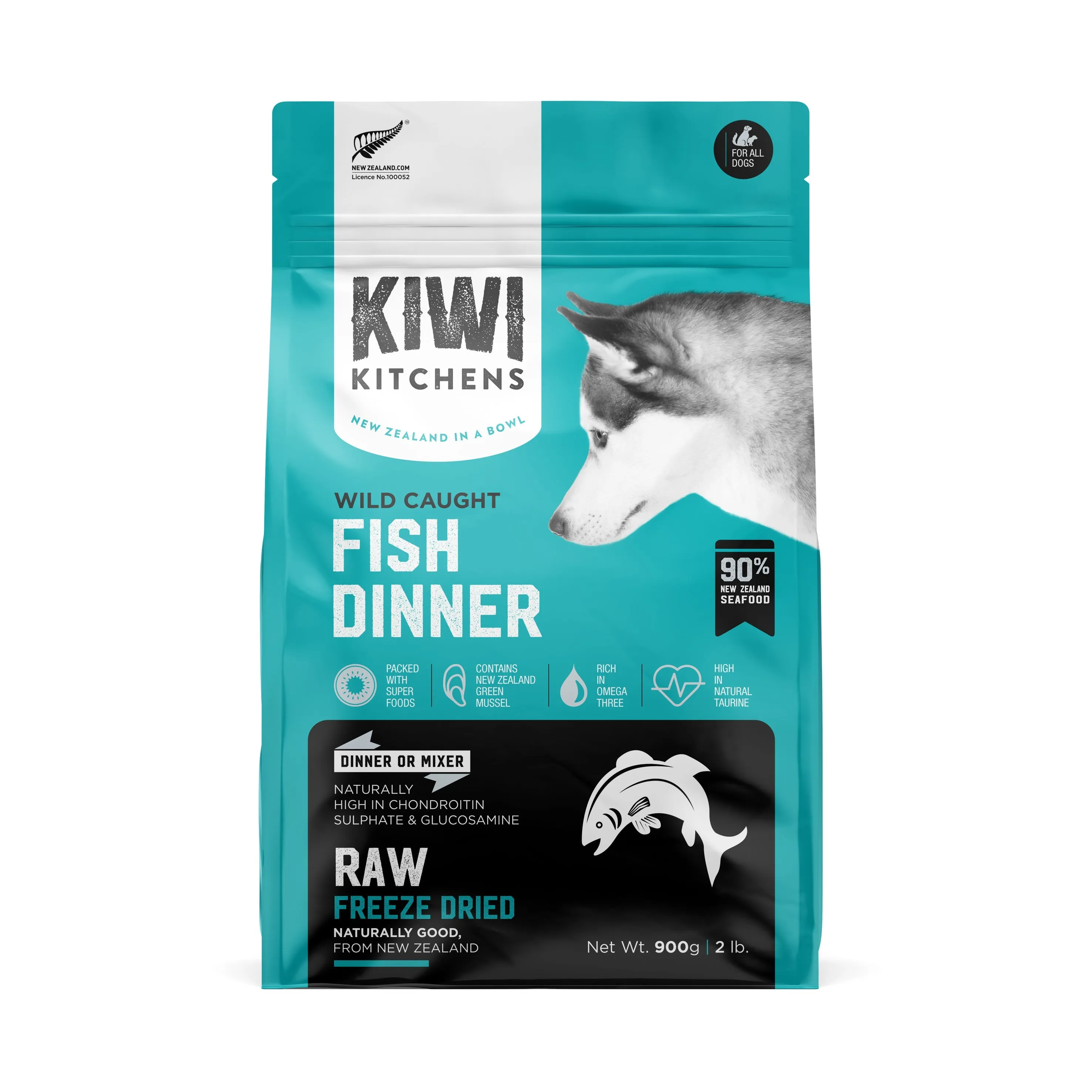 Kiwi Kitchens Fish Dinner Freeze Dried Dog Food 900g~