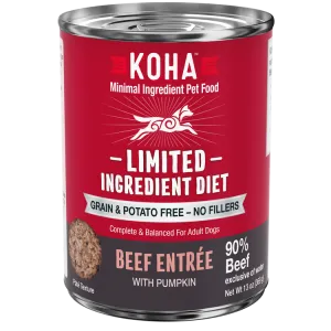 KOHA Grain & Potato Free Limited Ingredient Diet Beef Entree with Pumpkin Canned Dog Food