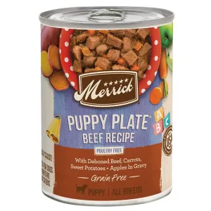 Merrick Grain Free Puppy Plate Beef Recipe In Gravy Wet Dog Food 12.7oz