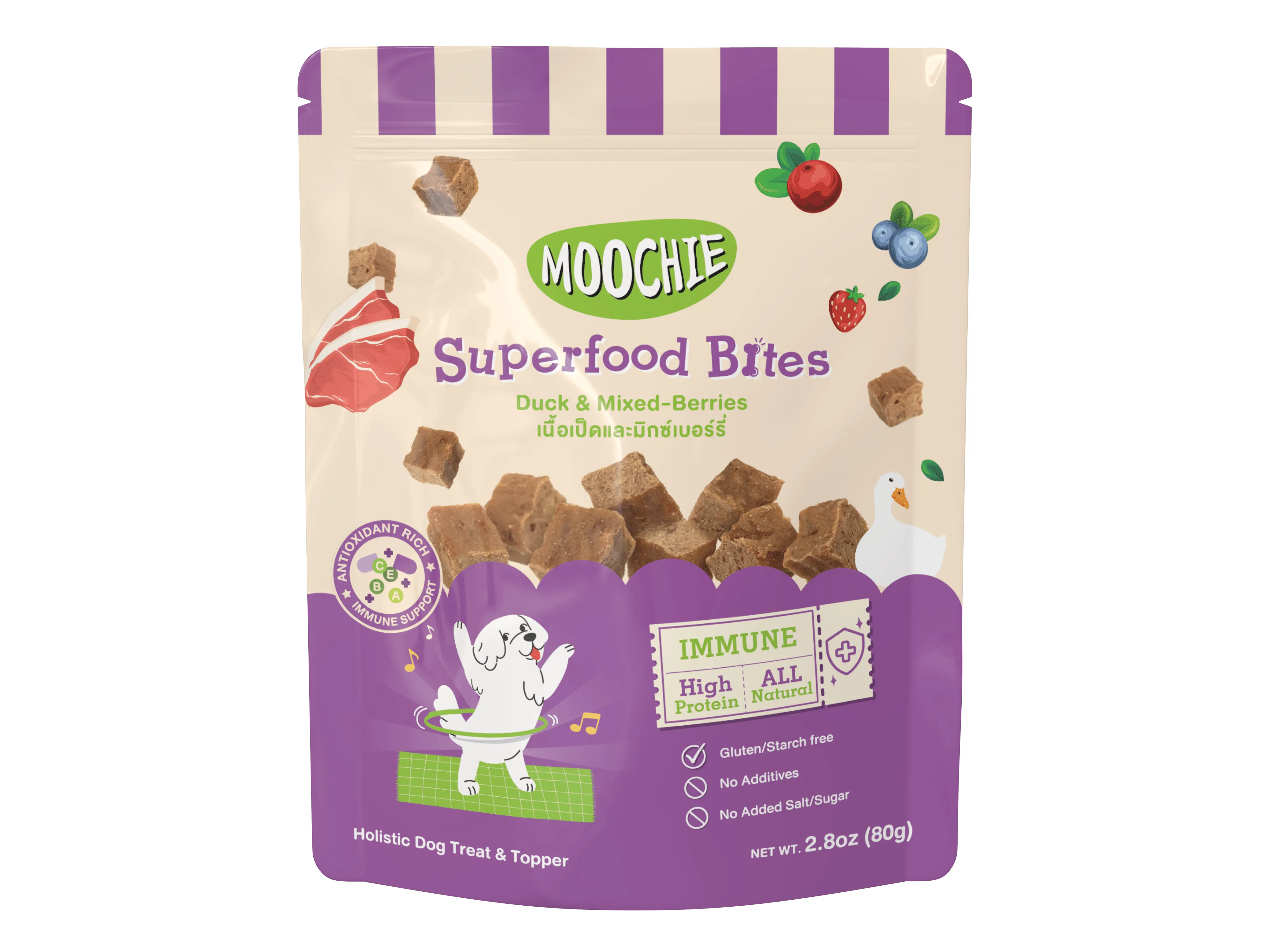 MOOCHIE SUPERFOOD BITES - DUCK & MIXED-BERRIES 80g