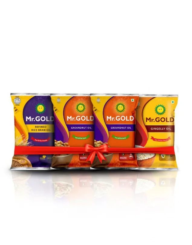 Mr. Gold Health Combo (Filtered Groundnut Oil 2L, Cold Pressed Gingelly Oil 1L, Refined Rice Bran Oil 1L) - Total 4L