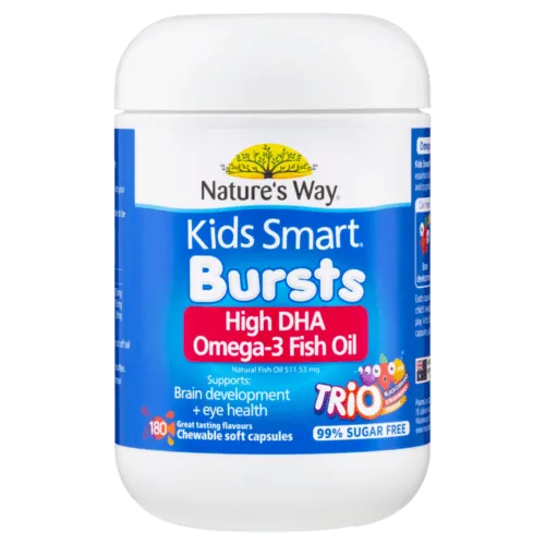 Natures Way Kids Smart Burstlets Omega 3 Fish Oil Trio 180 Capsules