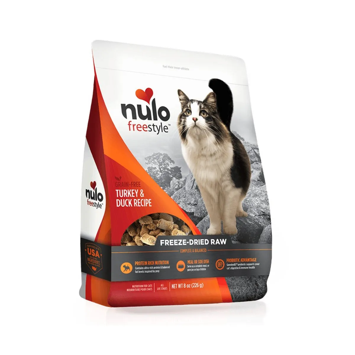 Nulo FreeStyle Freeze-Dried Grain Free Raw Turkey & Duck Cat Food 8oz