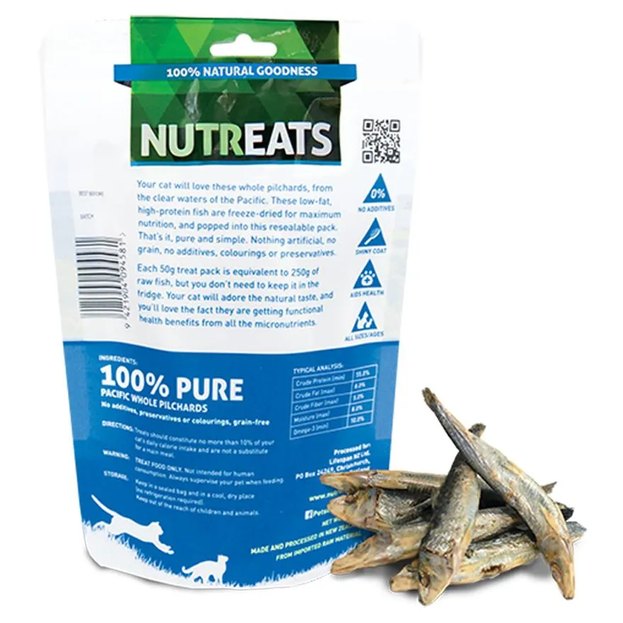 Nutreats Pacific Whole Pilchard Cat Treats 50g