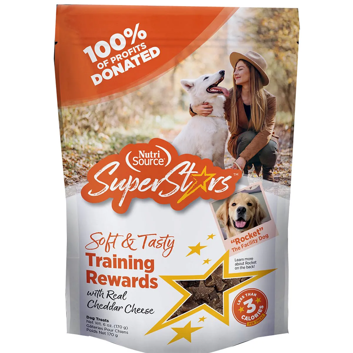 Nutrisource Superstars Soft & Tasty Cheddar Cheese Training Rewards Dog Treats 4oz