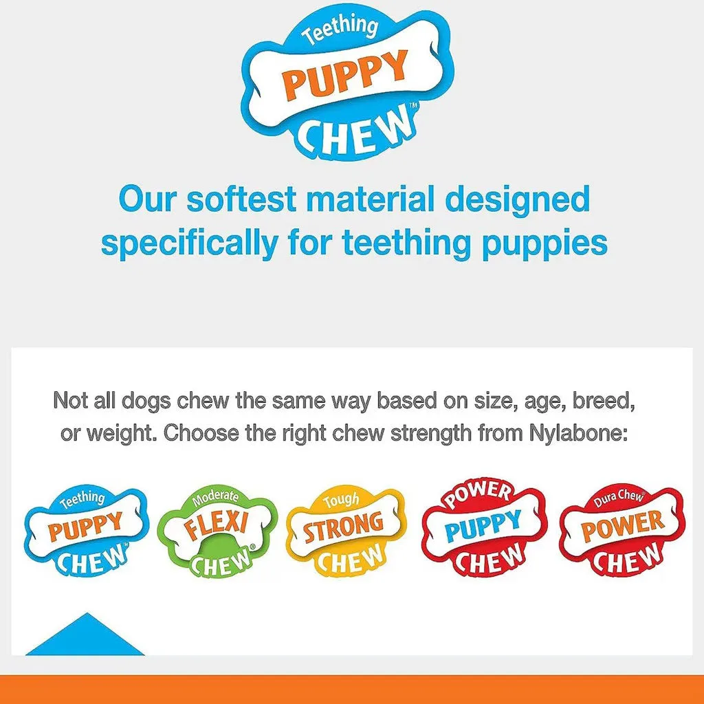 Nylabone Just for Puppies Teething Chew Ring Flavor Medley Dog Bone, X-Small/Petite, 2 count