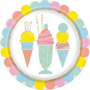 Pastel & Ice Cream Plates - Dinner 8 Pkt