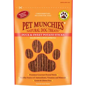 Pet Munchies Dog Treats - Duck & Sweet Potato Sticks 90g