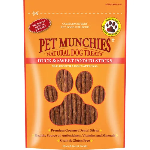 Pet Munchies Dog Treats - Duck & Sweet Potato Sticks 90g