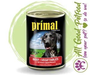 Primal Canned Dog Food - Beef & Vegetable - 390g