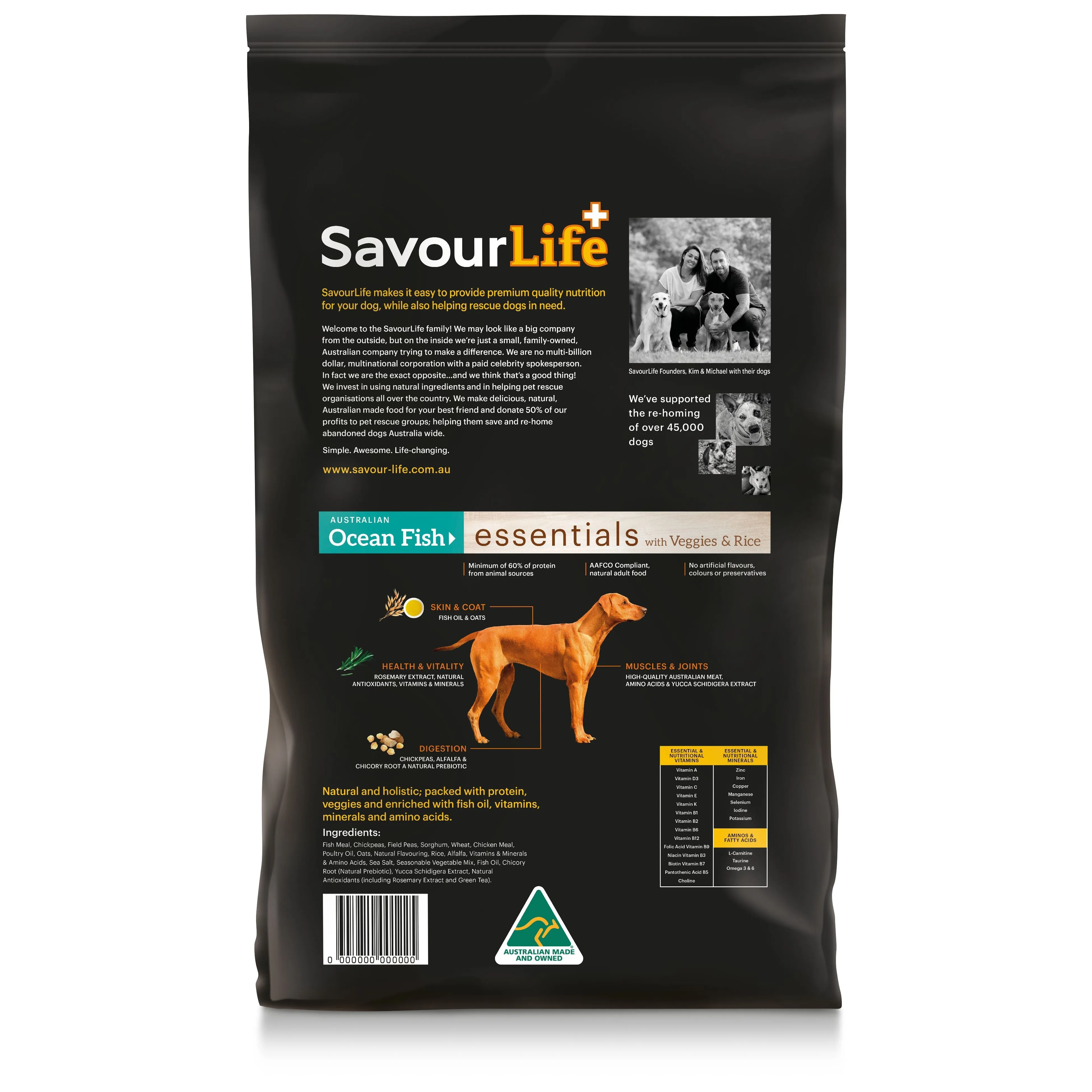 Savourlife Essentials Dry Dog Food Ocean Fish with Veggies & Rice 15kg^^^