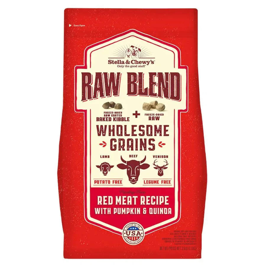 Stella & Chewy's Wholesome Grain Red Meat Recipe Raw Blend Baked Kibble Dog Food