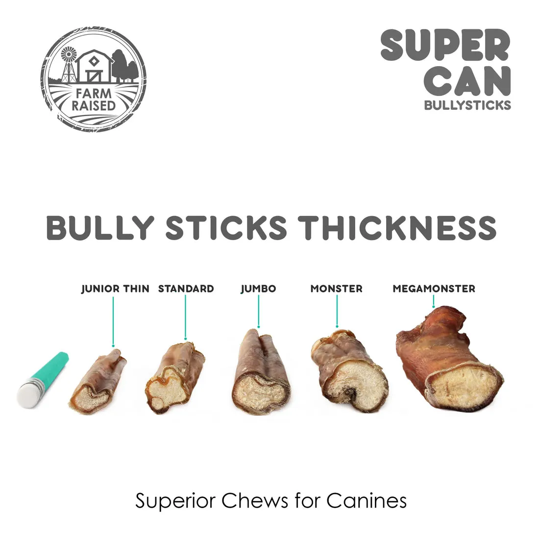 Supercan 6" Standard Bully Sticks (6")