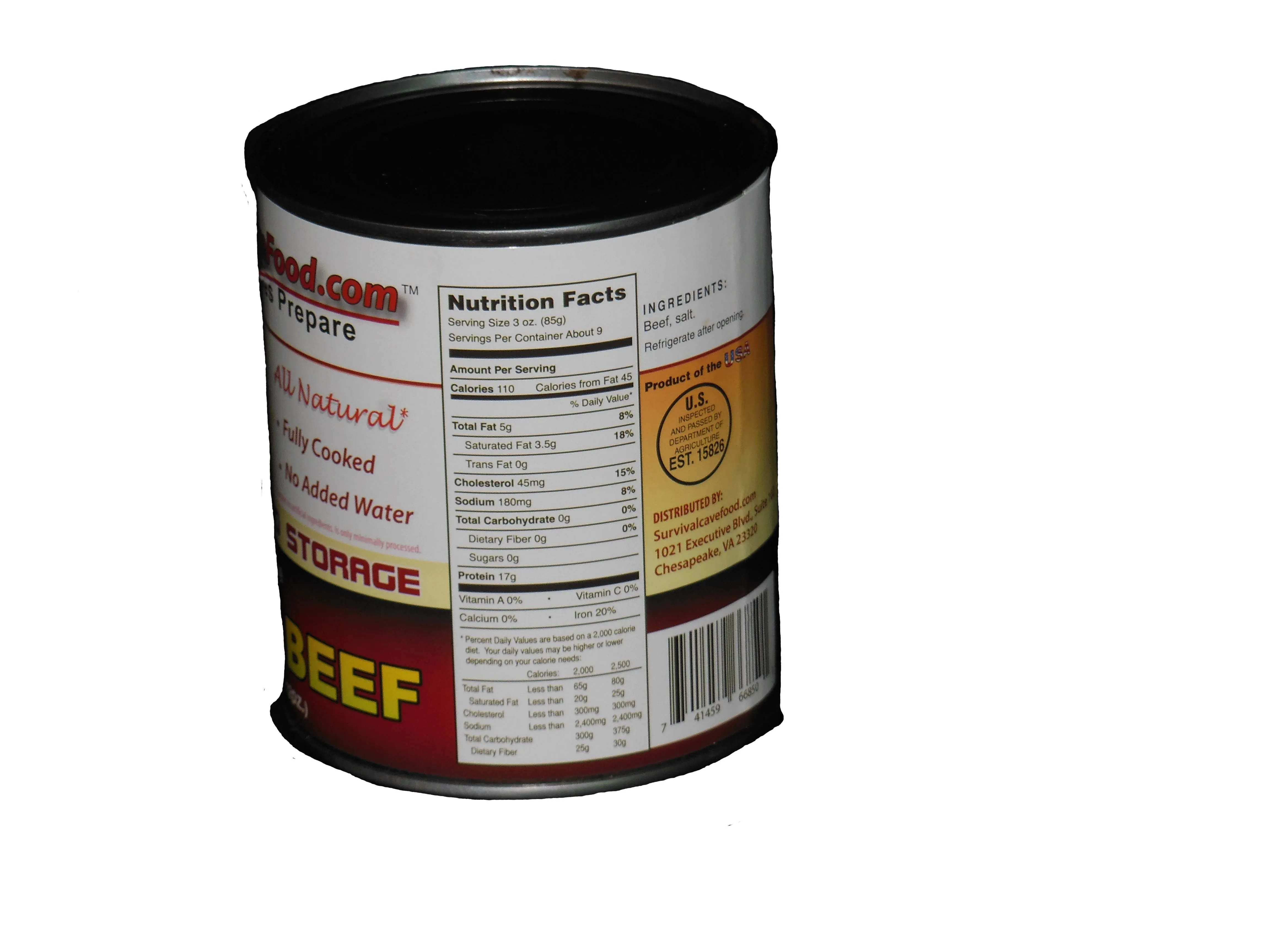 Survival Cave Canned Beef - 28oz can |  12 cans / full case